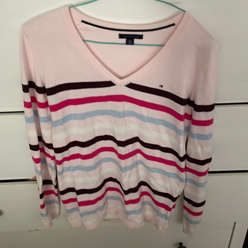 Pink striped sweater